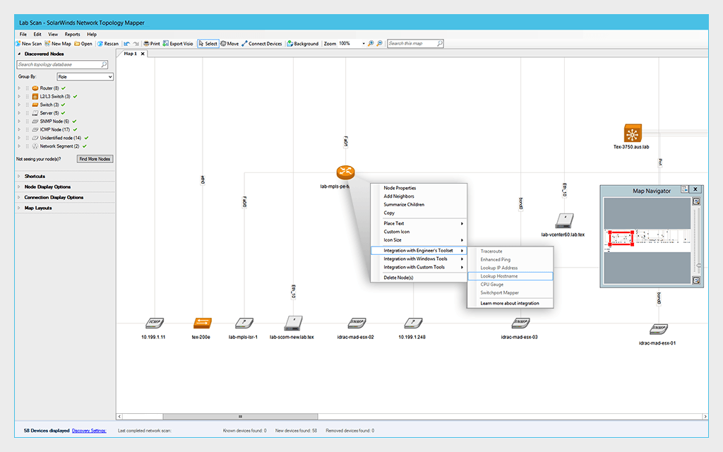 screenshot of Network Topology Mapper